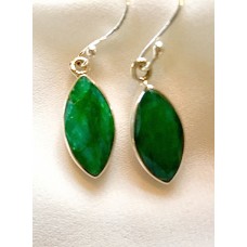 679 boucles d'oreilles emeraude et argent sterling